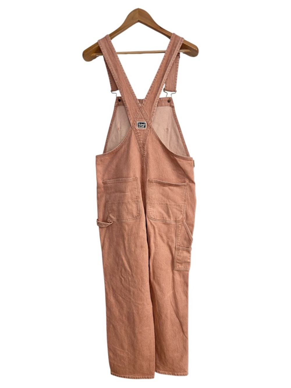 Faherty Rose Pink Cotton Carpenter Overalls Jumpsuit - Picture 4 of 7